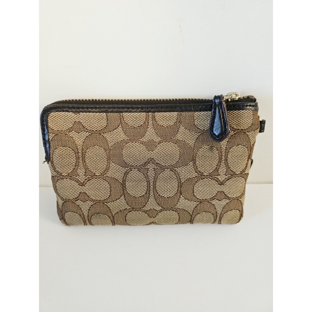 Like New Coach Signature Khaki/Black Crossbody Bag & Wallet Set - Picture 13 of 13
